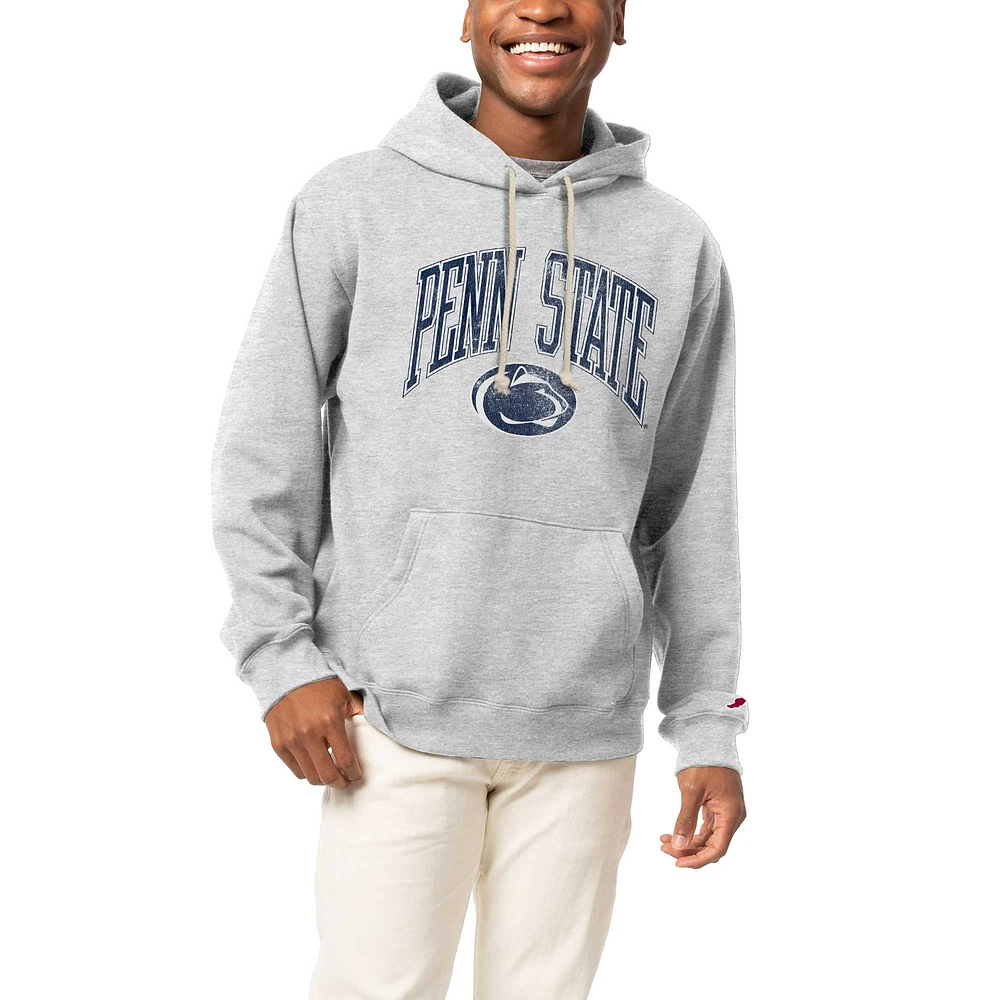 Sweat à capuche pour hommes League Collegiate Wear Heather Grey Penn State Nittany Lions Tall Arch Essential