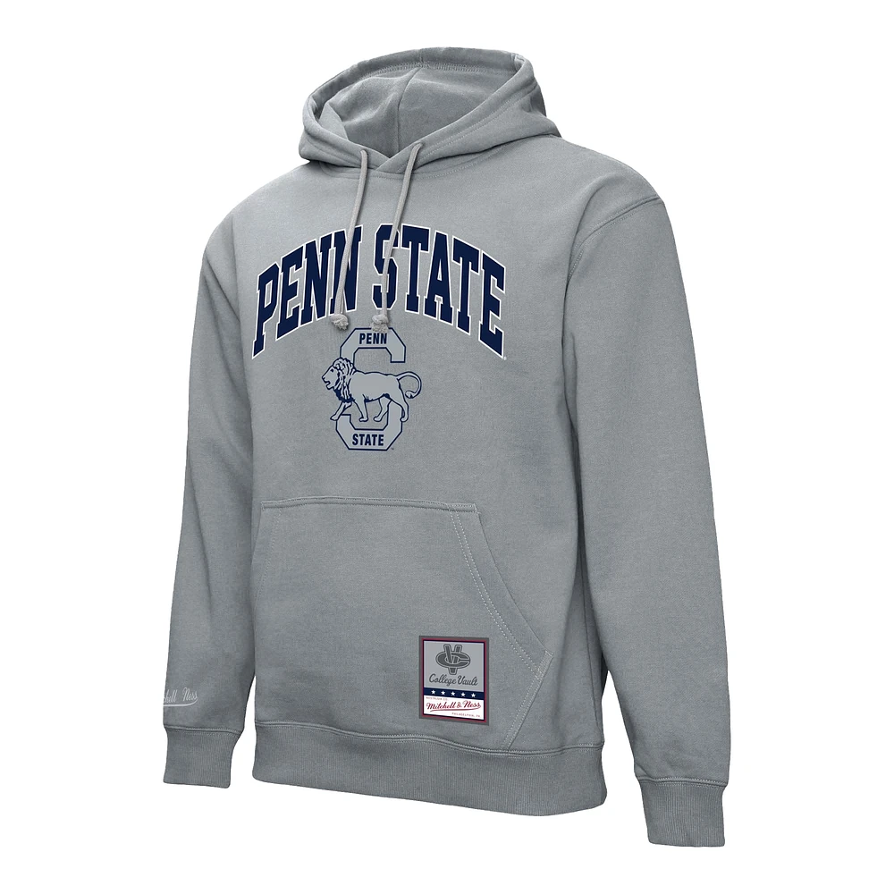 Men's Mitchell & Ness  Heather Gray Penn State Nittany Lions Classic Arch Pullover Hoodie