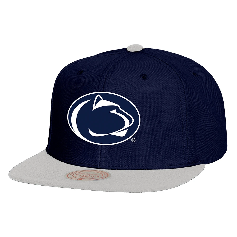 Casquette Snapback 2-Tone 2.0 Penn State Nittany Lions Mitchell & Ness pour hommes bleu marine/blanc