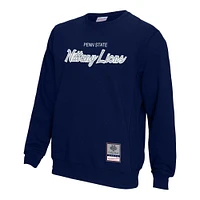 Men's Mitchell & Ness  Navy Penn State Nittany Lions Elite Script Pullover Sweatshirt