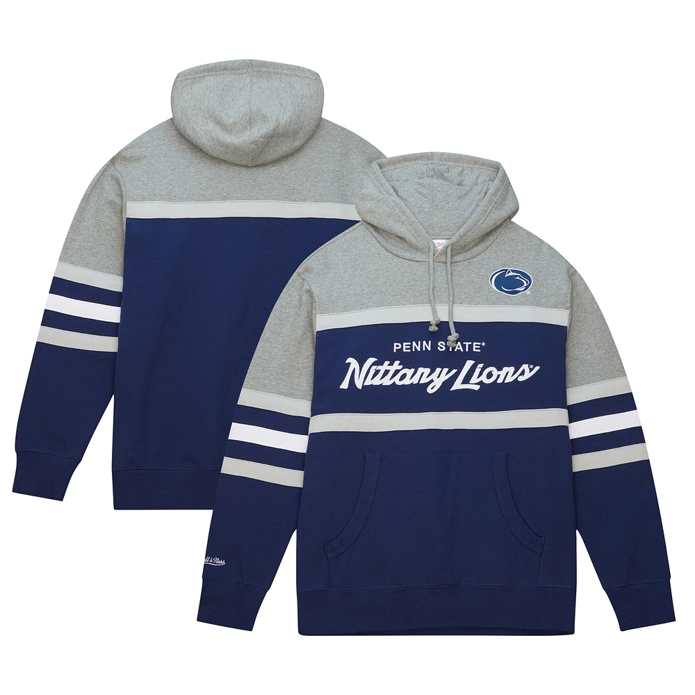 Men's Mitchell & Ness Navy Penn State Nittany Lions Head Coach Pullover Hoodie