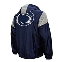 Sweat à capuche demi-zippé Mitchell & Ness bleu marine Penn State Nittany Lions Team 3.0 Anorak pour homme