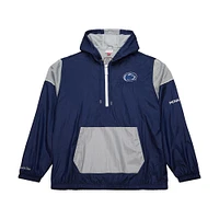 Sweat à capuche demi-zippé Mitchell & Ness bleu marine Penn State Nittany Lions Team 3.0 Anorak pour homme