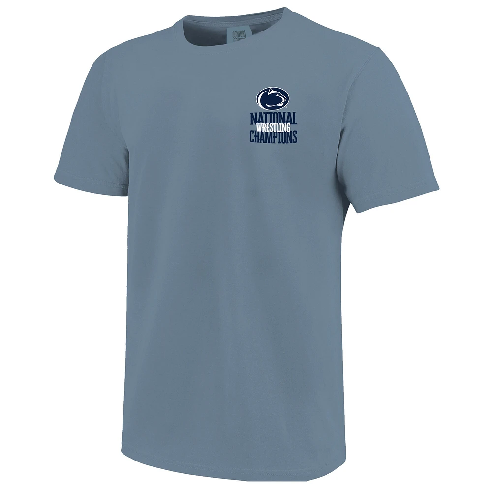 T-shirt bleu marine pour homme Penn State Nittany Lions, champions nationaux de lutte NCAA 2025, couleurs confort