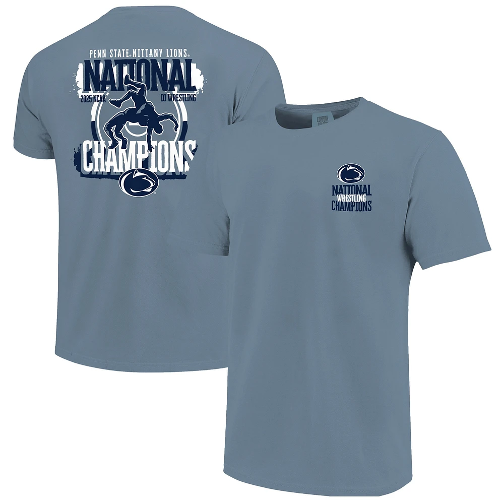 T-shirt bleu marine pour homme Penn State Nittany Lions, champions nationaux de lutte NCAA 2025, couleurs confort