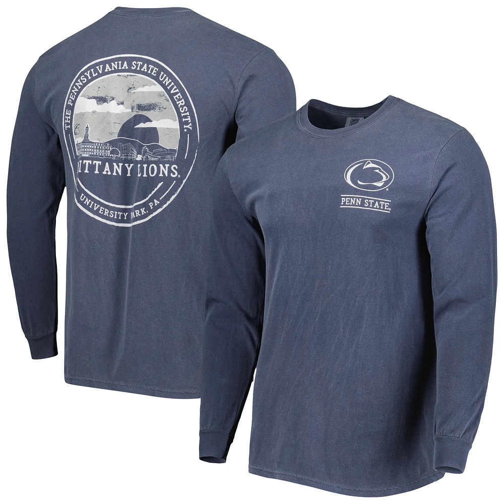 T-shirt à manches longues pour homme bleu marine Penn State Nittany Lions Circle Campus Scene