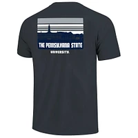 Men's Navy Penn State Nittany Lions Striped Campus Skyline T-Shirt