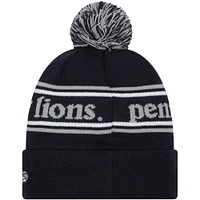 Bonnet en tricot à revers avec pompon New Era pour hommes, Penn State Nittany Lions, bleu marine