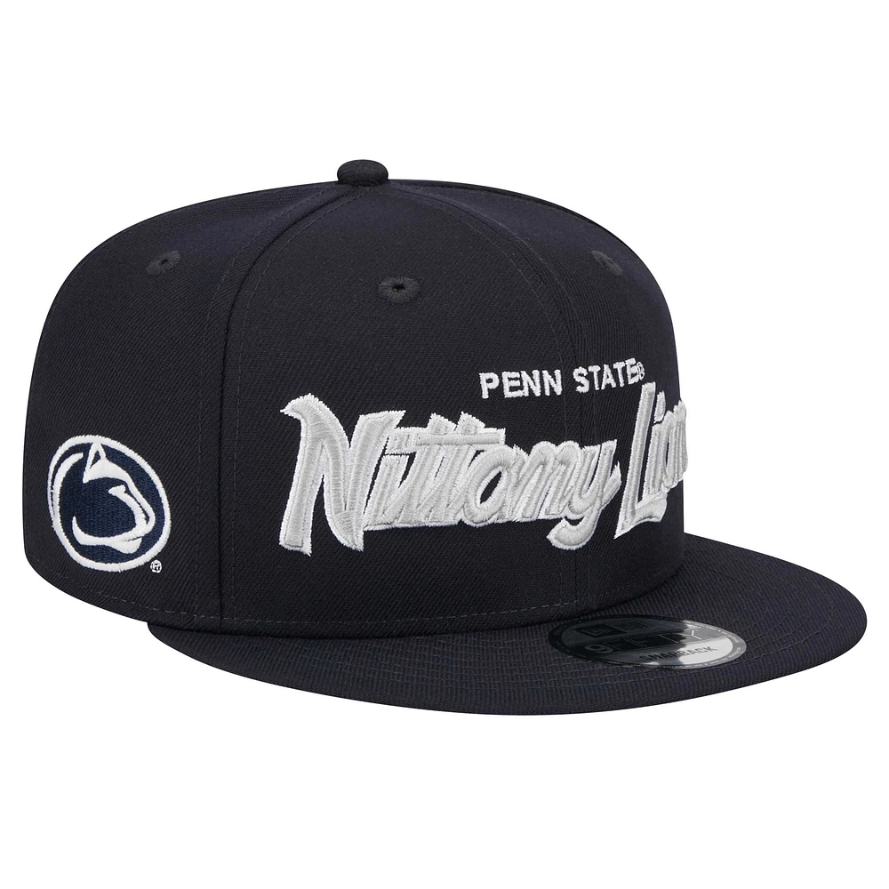 Men's New Era Navy Penn State Nittany Lions Team Script 9FIFTY Snapback Hat