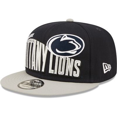 Men's New Era Navy Penn State Nittany Lions Two-Tone Vintage Wave 9FIFTY Snapback Hat