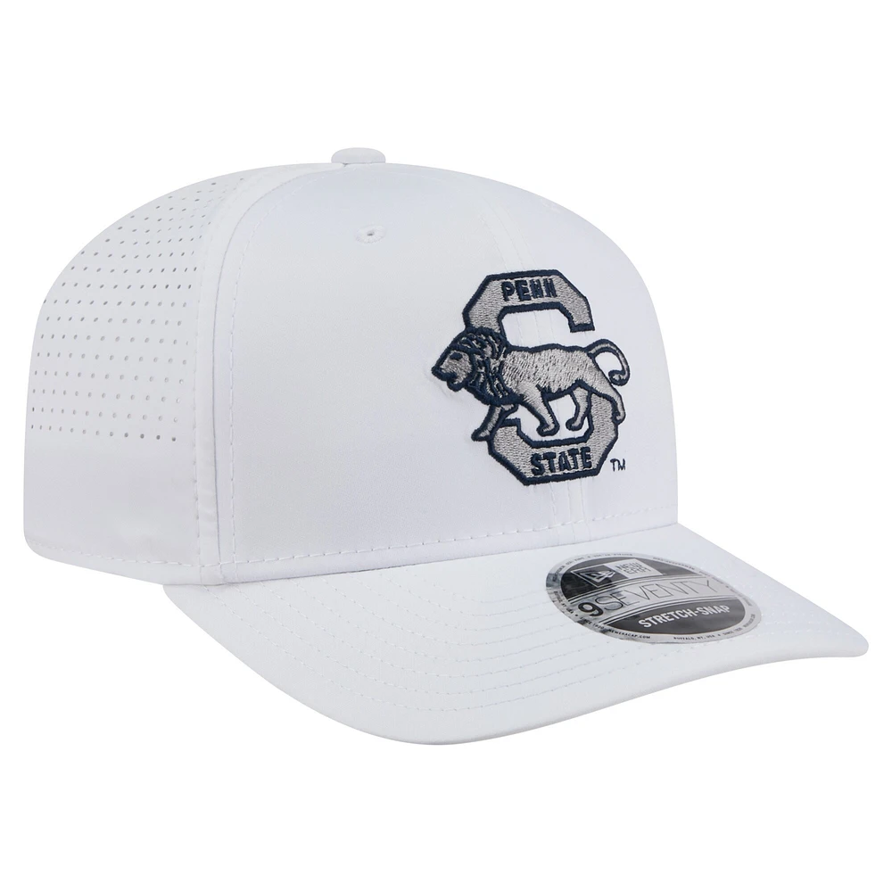 Casquette New Era blanche Penn State Nittany Lions Perform Vault 9SEVENTY extensible à boutons-pression pour homme