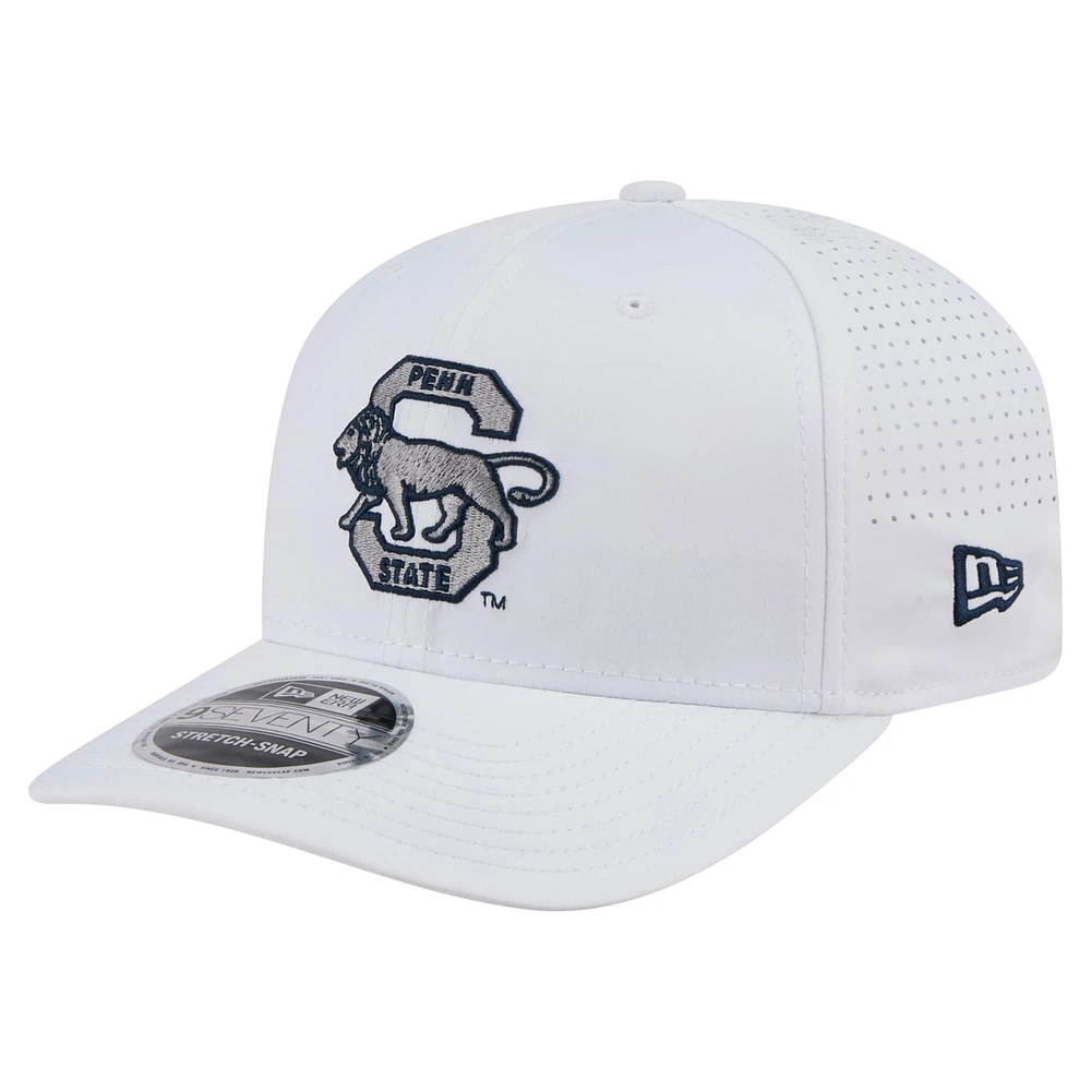 Casquette New Era blanche Penn State Nittany Lions Perform Vault 9SEVENTY extensible à boutons-pression pour homme