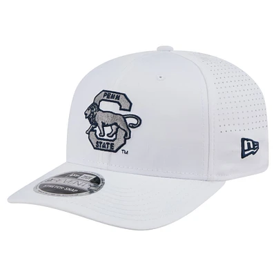Casquette New Era blanche Penn State Nittany Lions Perform Vault 9SEVENTY extensible à boutons-pression pour homme