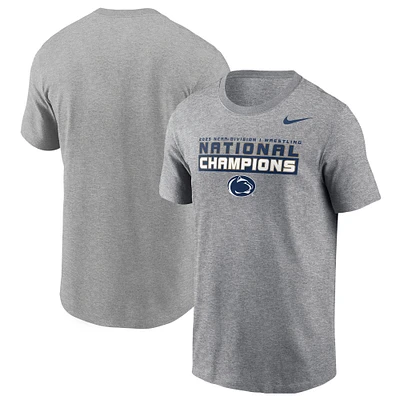 T-shirt Nike gris pour homme Penn State Nittany Lions 2025 NCAA Wrestling National Champions