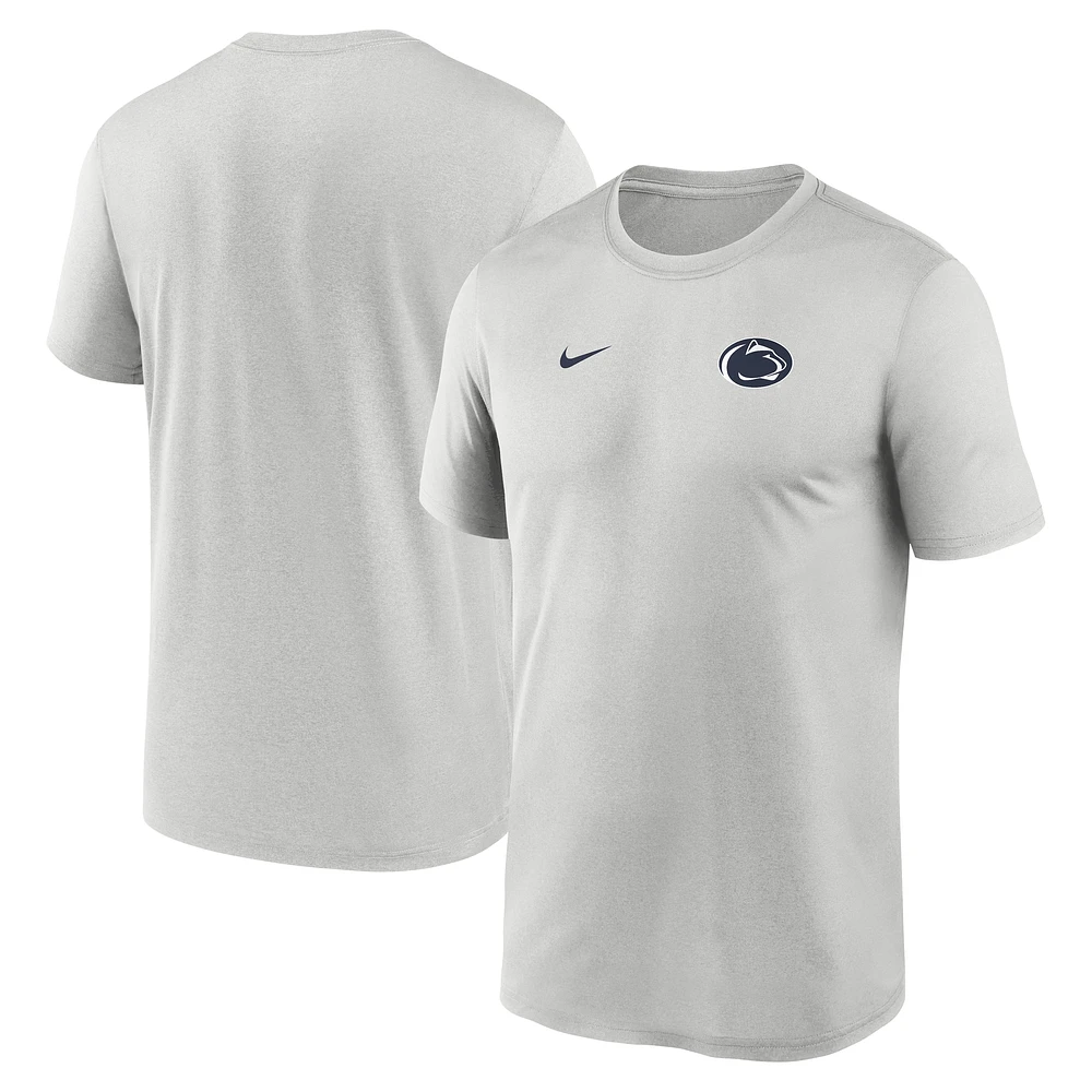 T-shirt Nike gris Penn State Nittany Lions 2025 Sideline pour homme avec petit logo Legend Performance