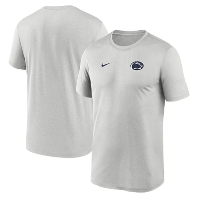 T-shirt Nike gris Penn State Nittany Lions 2025 Sideline pour homme avec petit logo Legend Performance