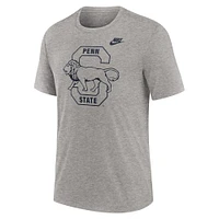 Men's Nike Heather Gray Penn State Nittany Lions Blitz Legacy Primary Tri-Blend T-Shirt