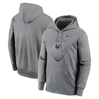 Sweat à capuche Nike Heather Grey Penn State Nittany Lions Icon Football Performance pour homme