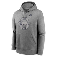 Men's Nike Heather Gray Penn State Nittany Lions Legacy Logo Club Fleece Pullover Hoodie