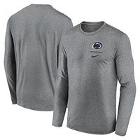 Men's Nike Heather Gray Penn State Nittany Lions Primary Stack Legend Long Sleeve T-Shirt