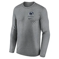 T-shirt à manches longues Nike Heather Grey Penn State Nittany Lions Primary Stack Legend pour homme