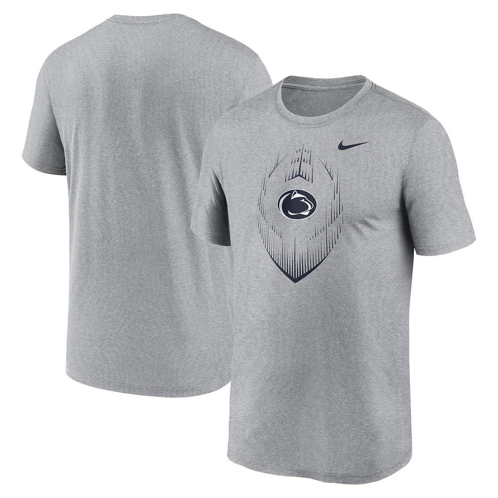 T-shirt Nike Penn State Nittany Lions Primetime Legend Icon Performance gris chiné pour homme