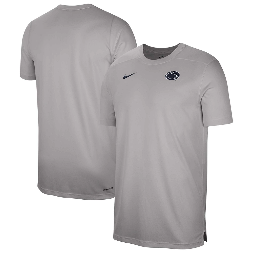 Haut de performance des entraîneurs la ligne touche Nike Penn State Nittany Lions pour homme, gris chiné