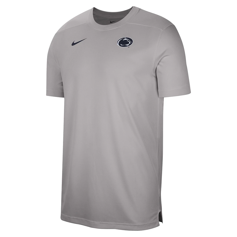 Men's Nike  Heather Gray Penn State Nittany Lions Sideline Coaches Performance Top