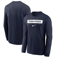 T-shirt à manches longues Nike pour homme, bleu marine, Penn State Nittany Lions 2024 Sideline Legend Performance