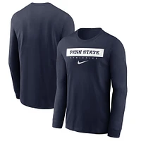 T-shirt à manches longues Nike pour homme, bleu marine, Penn State Nittany Lions 2024 Sideline Legend Performance