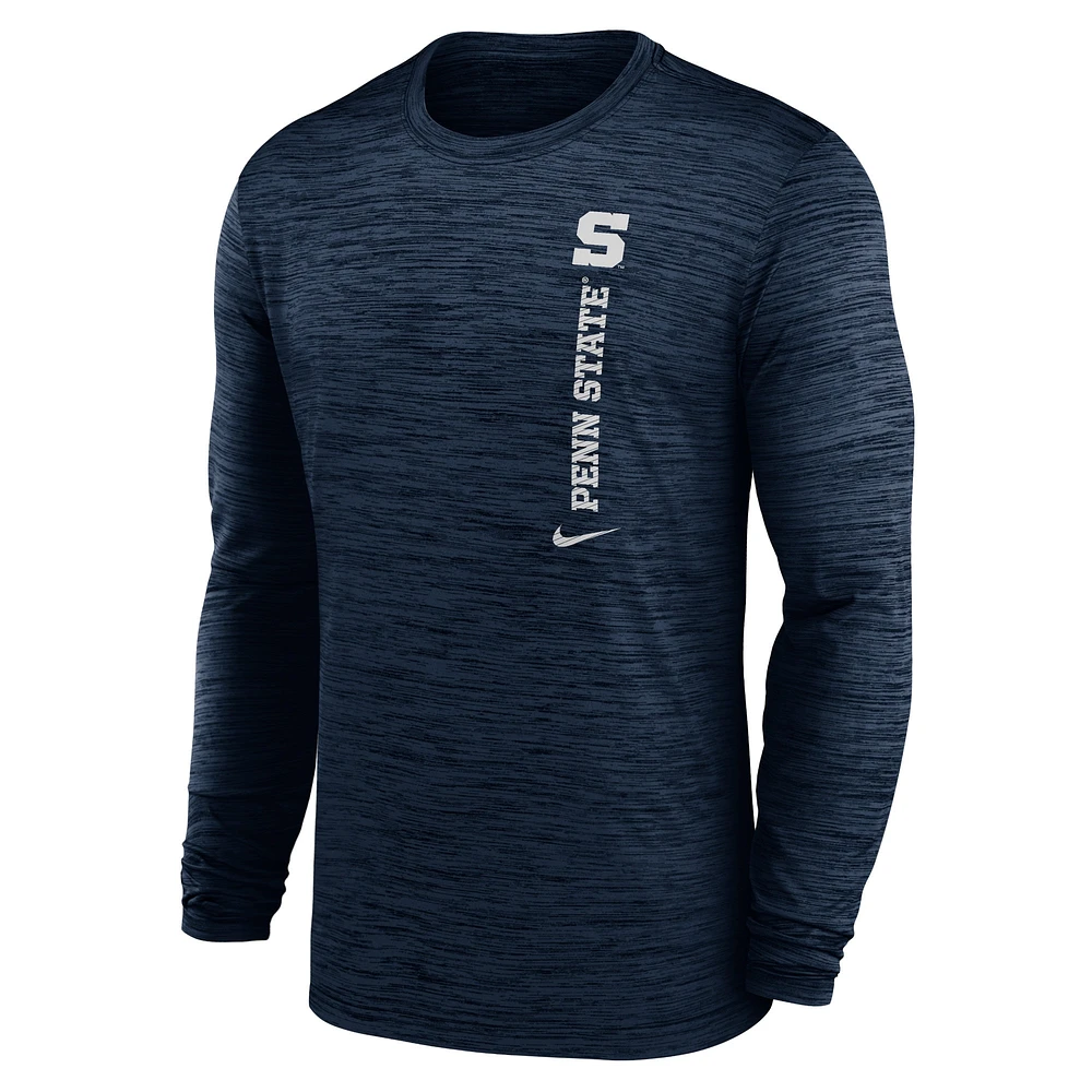 Men's Nike Navy Penn State Nittany Lions 2024 Sideline Velocity Performance Long Sleeve T-Shirt