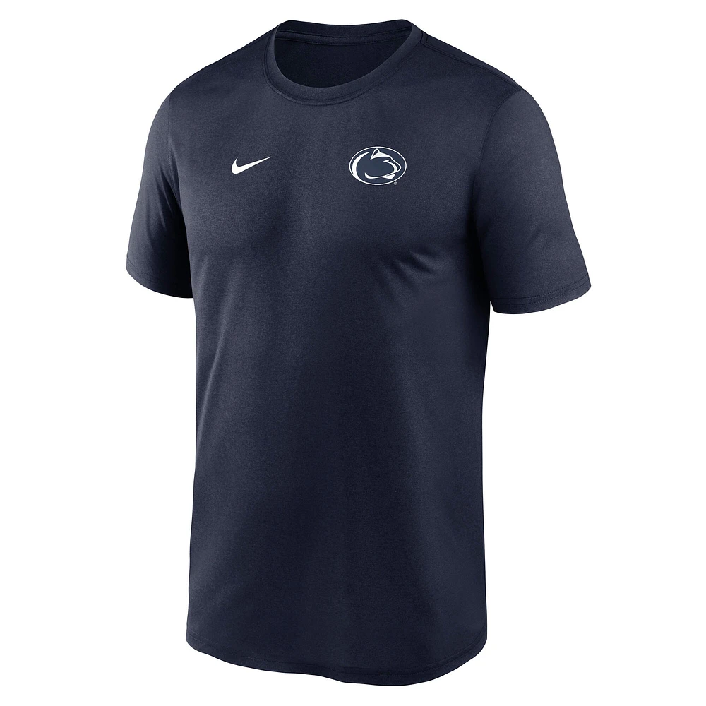 T-shirt Nike bleu marine Penn State Nittany Lions 2025 Sideline pour homme avec petit logo Legend Performance