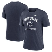 T-shirt Nike bleu marine Penn State Nittany Lions Arch Over Logo Tri-Blend pour homme