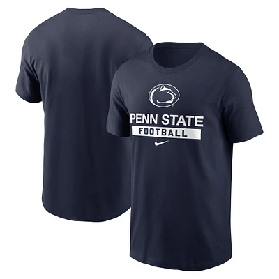 T-shirt de football Nike Penn State Nittany Lions pour homme, bleu marine