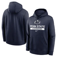 Sweat à capuche Nike Penn State Nittany Lions Lacrosse Stacked Fleece bleu marine pour homme