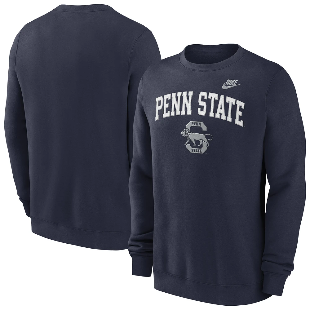 Sweat-shirt à capuche Nike bleu marine Penn State Nittany Lions Legacy Classic Tackle Twill avec logo brodé Arch Over pour homme