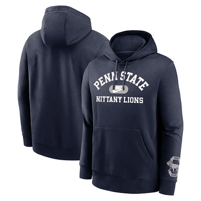 Men's Nike Navy Penn State Nittany Lions Legacy Foundational Two-Hit Club Performance Pullover Hoodie