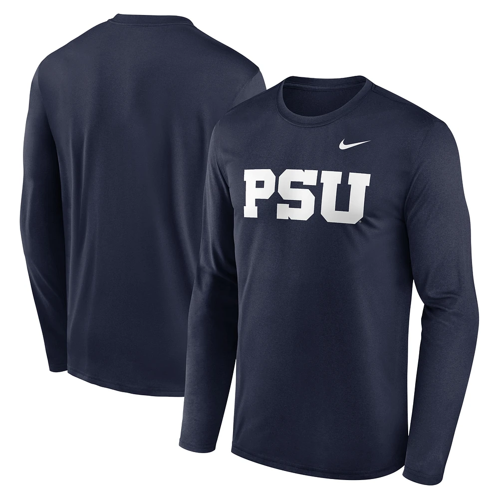 T-shirt à manches longues Nike bleu marine Penn State Nittany Lions Primetime Alternate Logo Legend pour homme