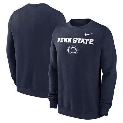 Men's Nike Navy Penn State Nittany Lions Primetime Primary Stack Pullover Sweatshirt