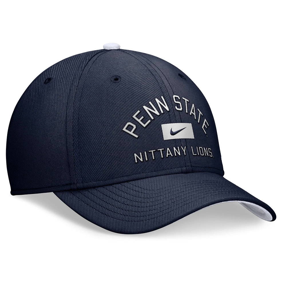 Men's Nike Navy Penn State Nittany Lions Primetime Rise Swoosh Flex Hat