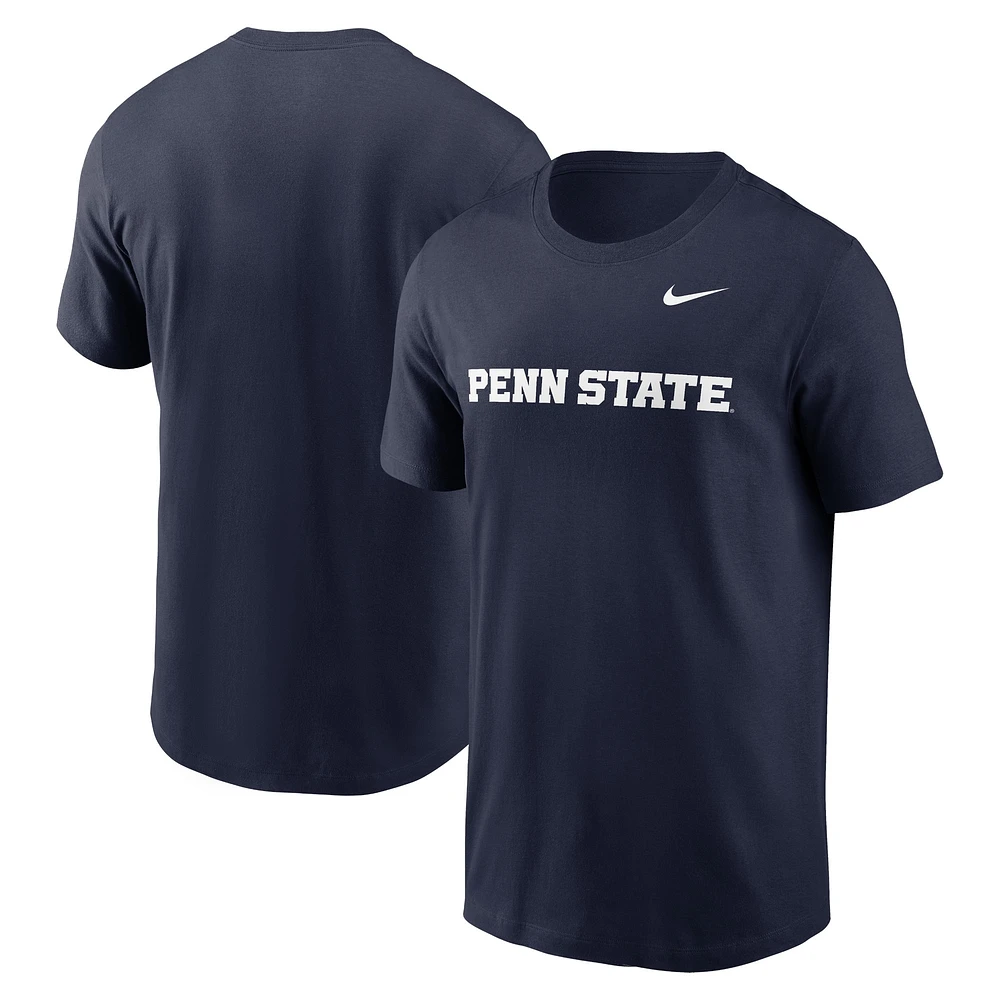 T-shirt Nike bleu marine Penn State Nittany Lions Primetime Wordmark pour homme