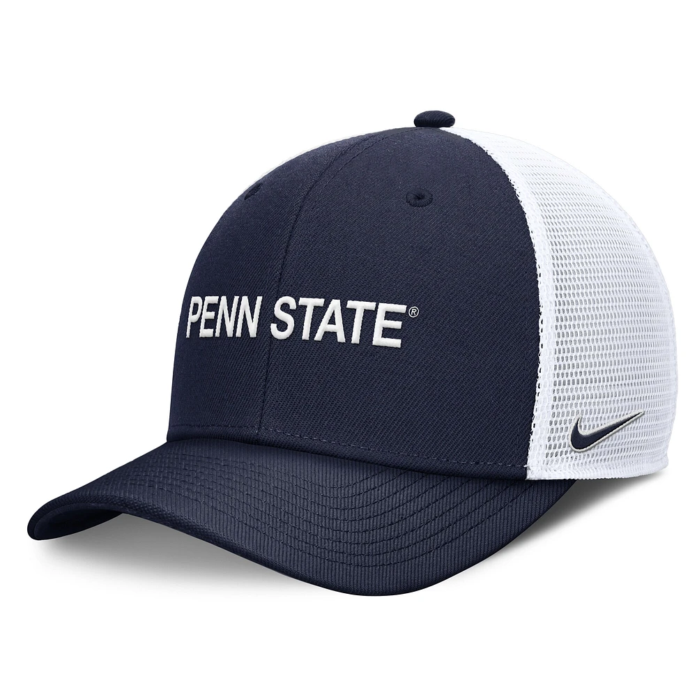 Casquette de camionneur ajustable Nike College Navy Penn State Nittany Lions Rise Performance pour homme