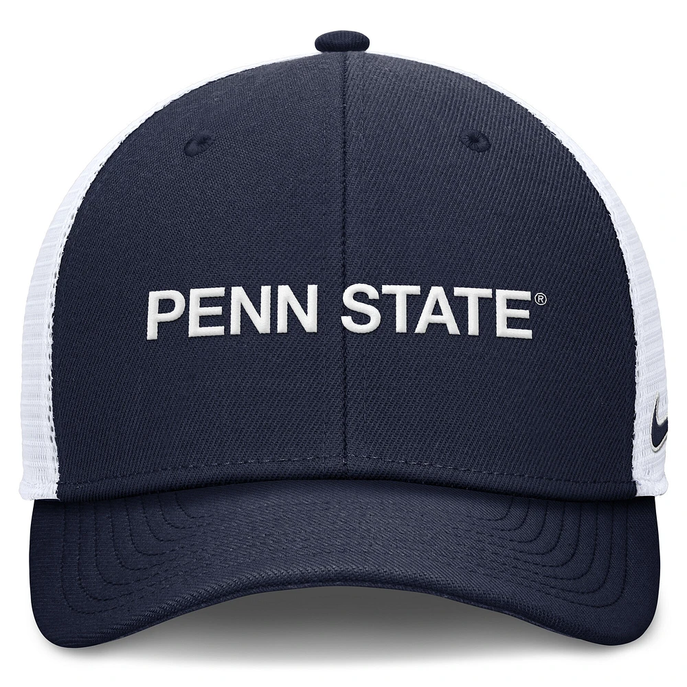 Casquette de camionneur ajustable Nike College Navy Penn State Nittany Lions Rise Performance pour homme