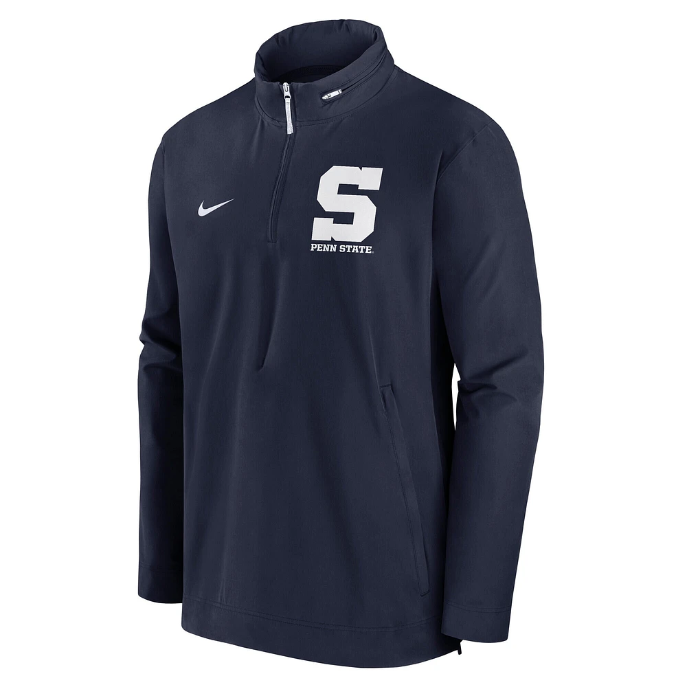 Veste Nike Penn State Nittany Lions Sideline Coaches à fermeture éclair quart de tour pour homme