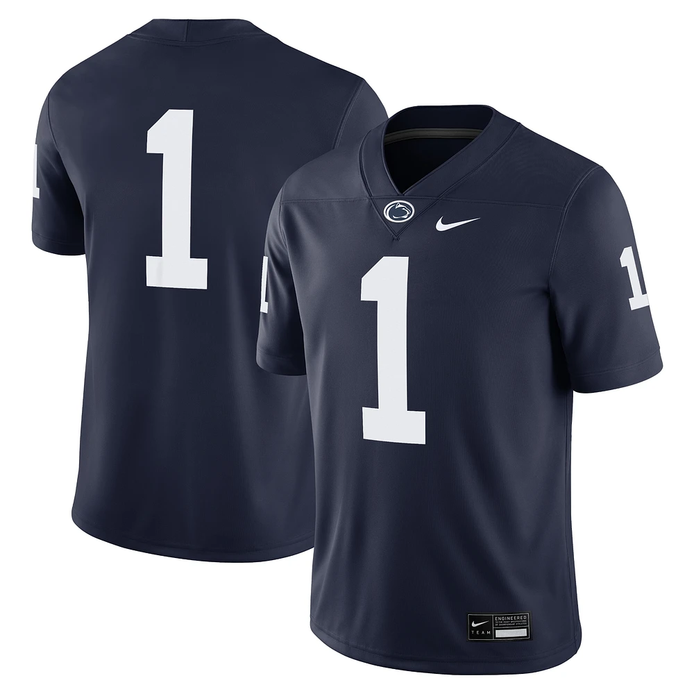 Maillot de match Nike #1 bleu marine Penn State Nittany Lions pour homme