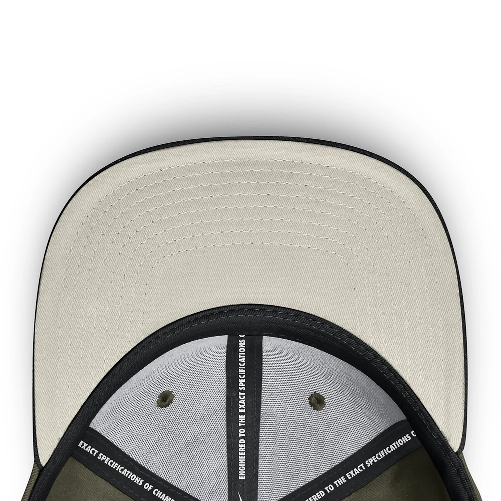 Men's Nike Olive/Black Penn State Nittany Lions 2024 Military Appreciation Rise Trucker Adjustable Hat