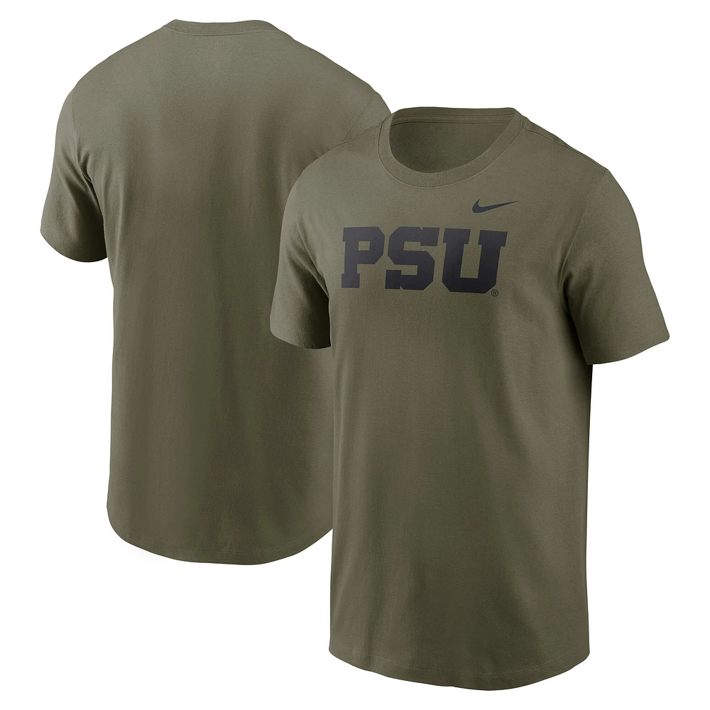 T-shirt Nike Olive Penn State Nittany Lions 2024 Military Appreciation pour homme avec logo ton sur