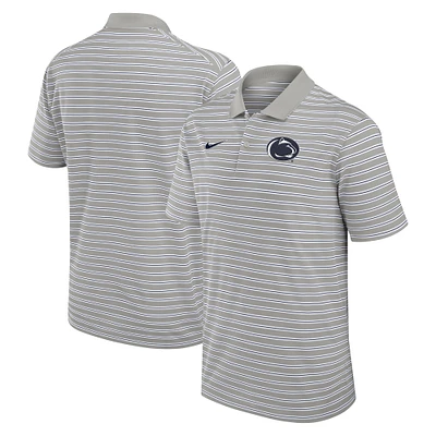 Polo de performance à rayures Nike pour hommes, étain/blanc, Penn State Nittany Lions Primetime Victory