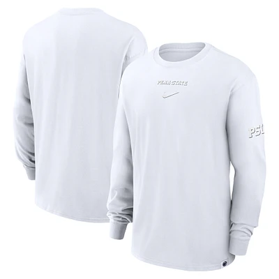 T-shirt à manches longues Nike Penn State Nittany Lions 2-Hit Statement Max90 pour homme, blanc