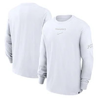 T-shirt à manches longues Nike Penn State Nittany Lions 2-Hit Statement Max90 pour homme, blanc